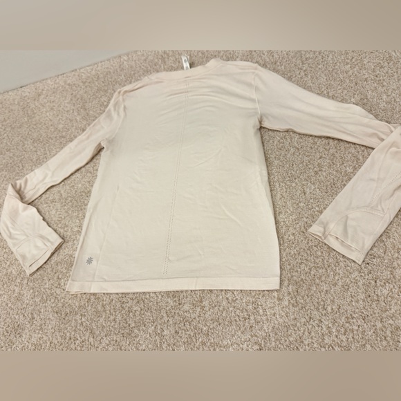Athleta Ascent Seamless Long Sleeve Ivory Top Small - Picture 7 of 7